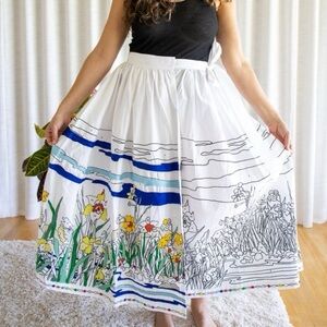 NWT MII COLLECTION Paint by Numbers Coloriage Wrap Skirt Large